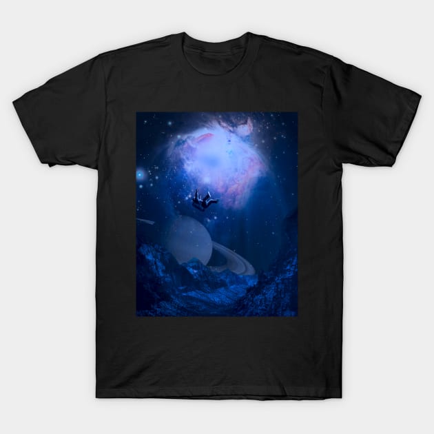 Astronaut Falling From Space On Earth T-Shirt by RiddhiShah